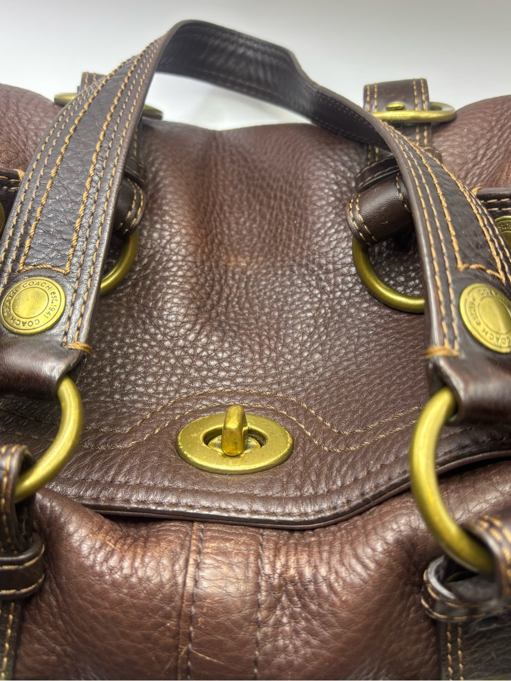 Coach Chelsea Pebbled Brown Leather Shoulder Bag  Y2K 2007 - Picture 3 of 16